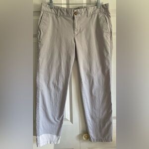 GAP Girlfriend Khaki, straight leg, size 8 regular. Light grey.